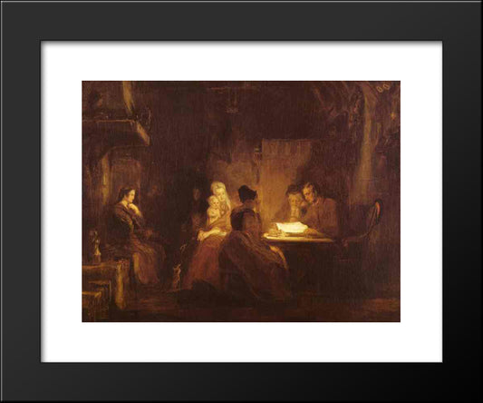 The Cotter'S Saturday Night 20x24 Black Modern Wood Framed Art Print Poster by Wilkie, David