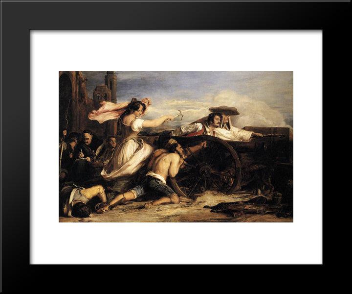 The Defence Of Saragoca 20x24 Black Modern Wood Framed Art Print Poster by Wilkie, David