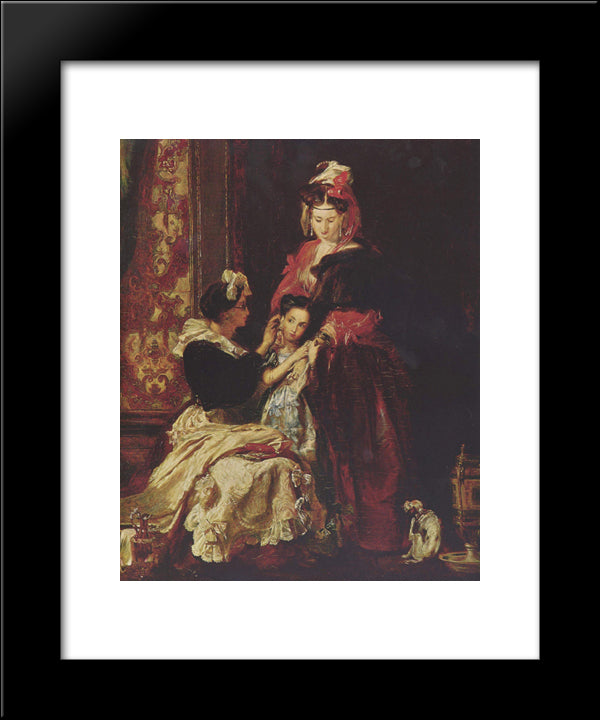 The First Earring 20x24 Black Modern Wood Framed Art Print Poster by Wilkie, David