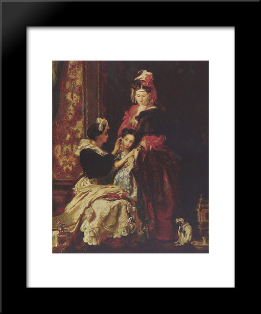 The First Earring 20x24 Black Modern Wood Framed Art Print Poster by Wilkie, David