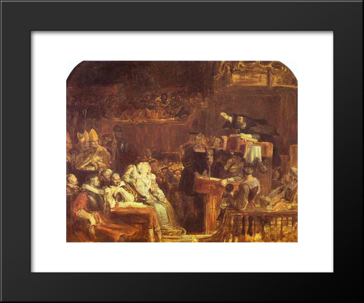 The Preaching Of John Knox Before The Lords Of Congregation, 10 June 1559 20x24 Black Modern Wood Framed Art Print Poster by Wilkie, David