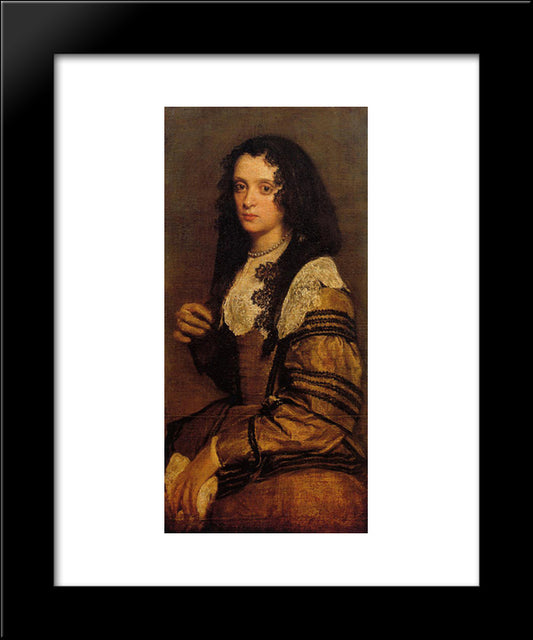 A Young Lady 20x24 Black Modern Wood Framed Art Print Poster by Velazquez, Diego