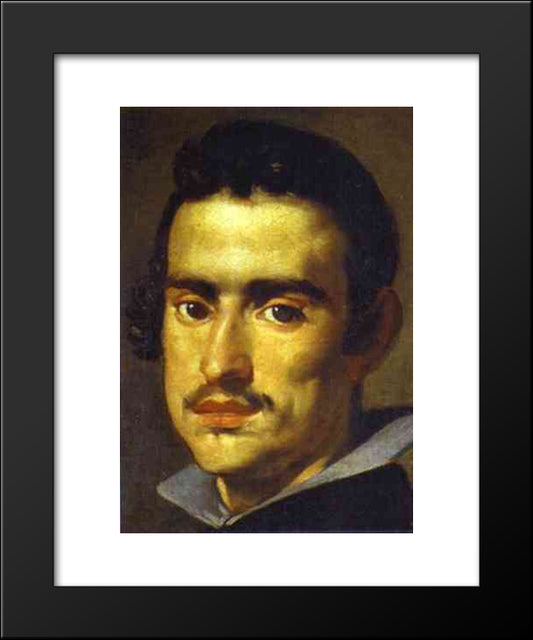 A Young Man(Self-Portrait) 20x24 Black Modern Wood Framed Art Print Poster by Velazquez, Diego
