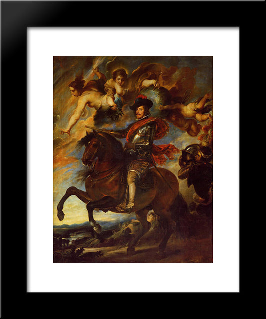 Allegorical Portrait Of Philip Iv 20x24 Black Modern Wood Framed Art Print Poster by Velazquez, Diego