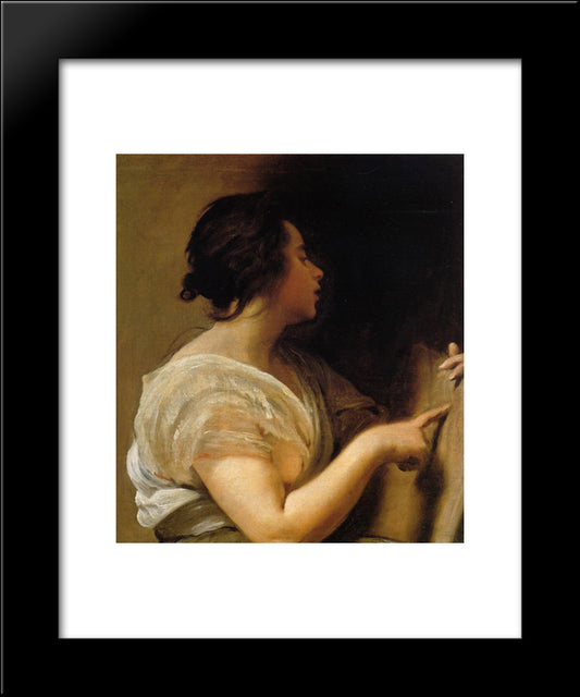 Arachne (A Sybil) 20x24 Black Modern Wood Framed Art Print Poster by Velazquez, Diego