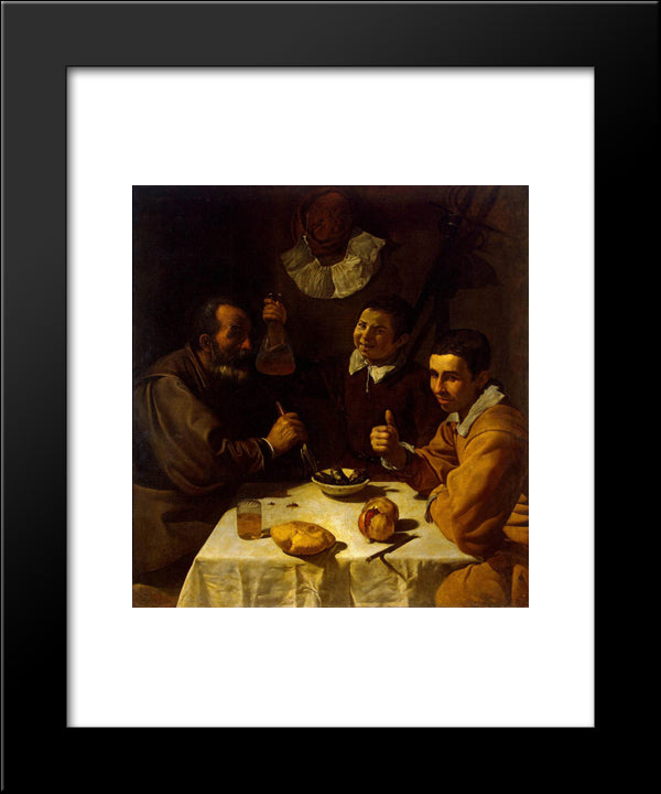 Breakfast 20x24 Black Modern Wood Framed Art Print Poster by Velazquez, Diego