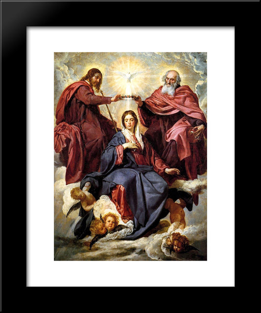 Coronation Of The Virgin 20x24 Black Modern Wood Framed Art Print Poster by Velazquez, Diego