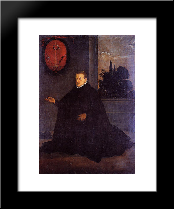Don Cristobal Suarez De Ribera 20x24 Black Modern Wood Framed Art Print Poster by Velazquez, Diego