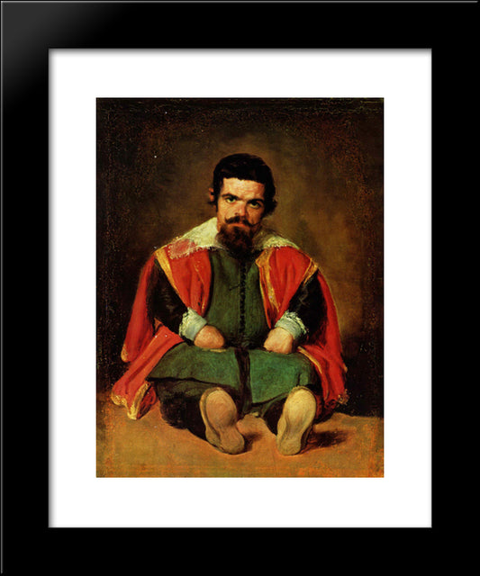 Don Sebastian De Morra 20x24 Black Modern Wood Framed Art Print Poster by Velazquez, Diego