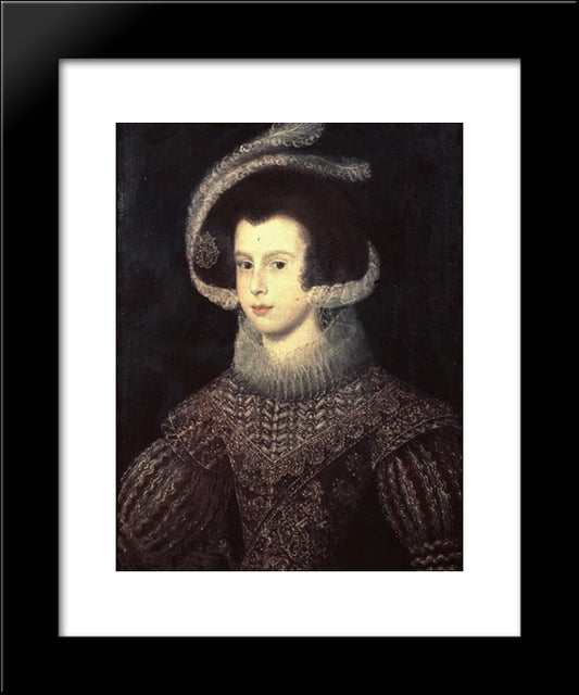 Isabella Of Bourbon 20x24 Black Modern Wood Framed Art Print Poster by Velazquez, Diego