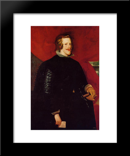 King Philip Iv Of Spain 20x24 Black Modern Wood Framed Art Print Poster by Velazquez, Diego