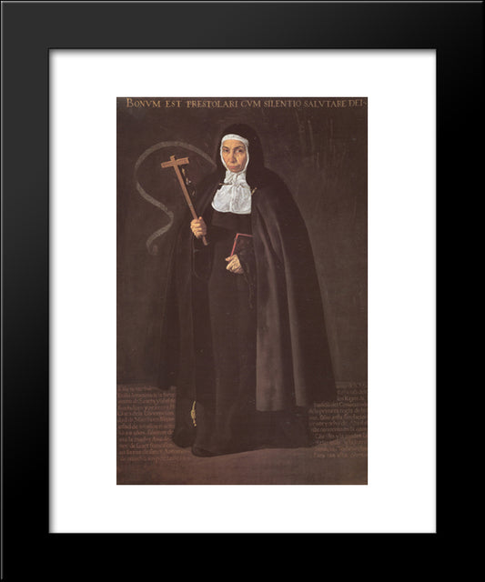 Madre Maria Jeronima De La Fuente 20x24 Black Modern Wood Framed Art Print Poster by Velazquez, Diego