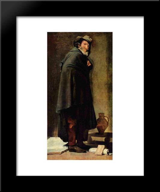 Menippos 20x24 Black Modern Wood Framed Art Print Poster by Velazquez, Diego