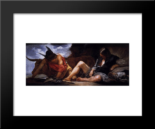 Mercury And Argus 20x24 Black Modern Wood Framed Art Print Poster by Velazquez, Diego