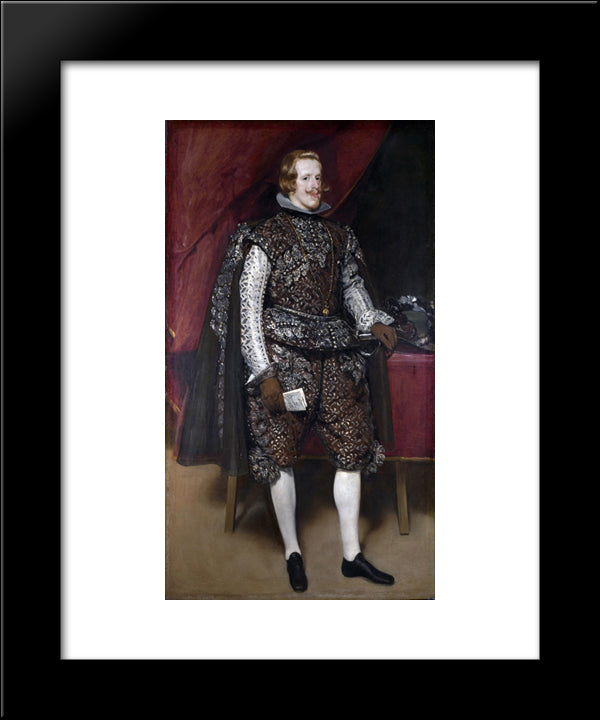 Philip Iv Of Spain In Brown And Silver 20x24 Black Modern Wood Framed Art Print Poster by Velazquez, Diego