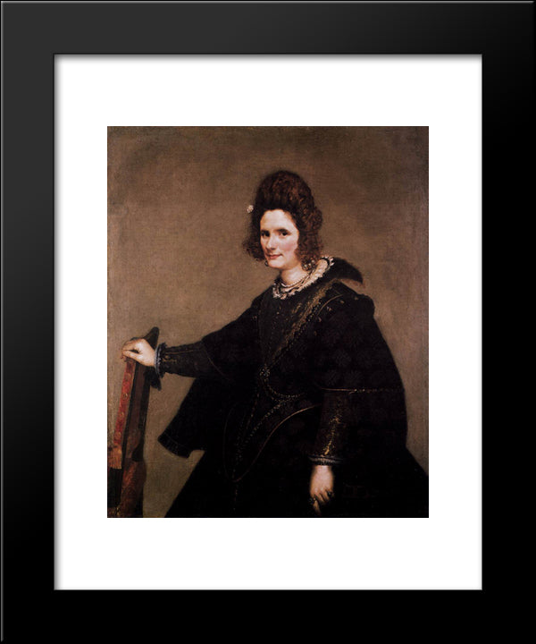 Portrait Of A Lady 20x24 Black Modern Wood Framed Art Print Poster by Velazquez, Diego