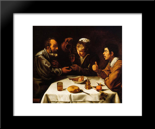 The Lunch 20x24 Black Modern Wood Framed Art Print Poster by Velazquez, Diego