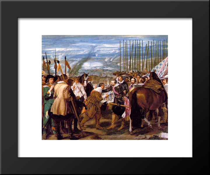 The Surrender Of Breda 20x24 Black Modern Wood Framed Art Print Poster by Velazquez, Diego