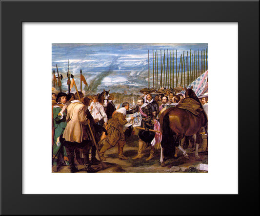 The Surrender Of Breda 20x24 Black Modern Wood Framed Art Print Poster by Velazquez, Diego