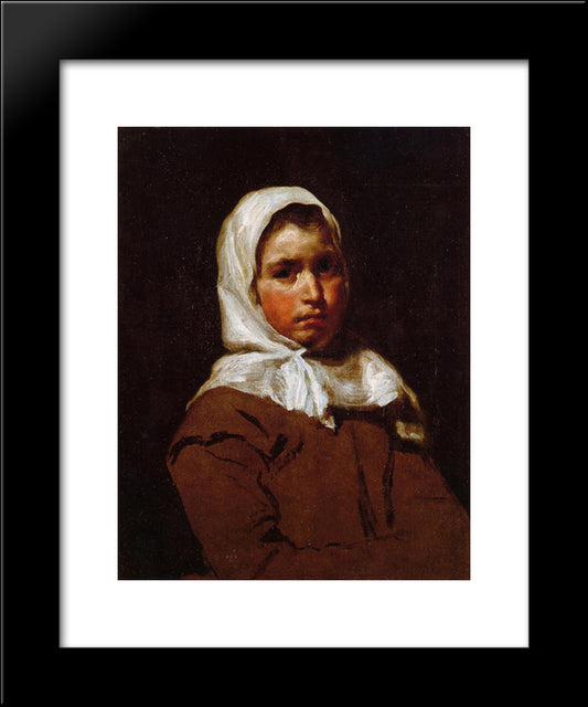 Young Peasant Girl 20x24 Black Modern Wood Framed Art Print Poster by Velazquez, Diego