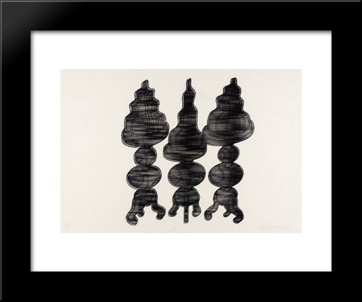 3 Cakes On Swivel Chairs 20x24 Black Modern Wood Framed Art Print Poster by Roth, Dieter