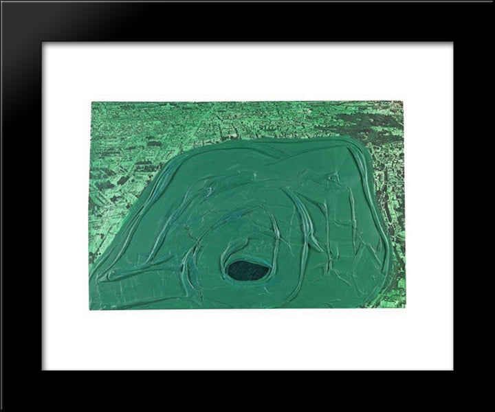 Postcard (Hyde Park) 20x24 Black Modern Wood Framed Art Print Poster by Roth, Dieter