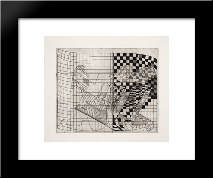 Quartet 20x24 Black Modern Wood Framed Art Print Poster by Roth, Dieter