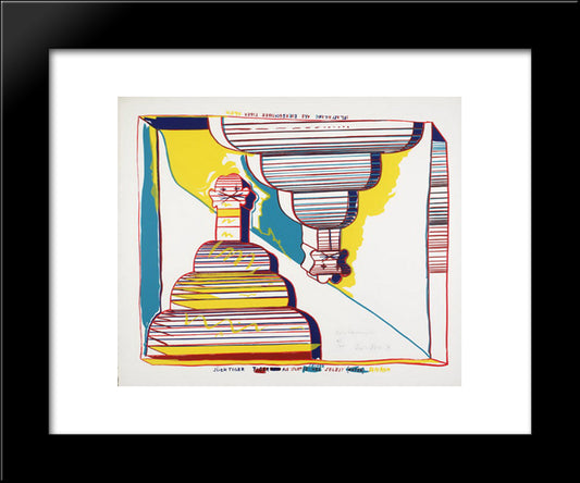 Self - Portrait As Jealous Tiger 20x24 Black Modern Wood Framed Art Print Poster by Roth, Dieter
