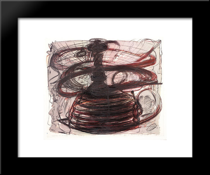 Self - Portrait As Pile Of Dog Dirt 20x24 Black Modern Wood Framed Art Print Poster by Roth, Dieter