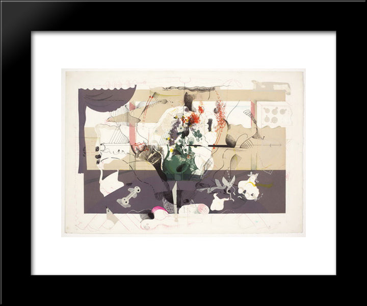 Seminar (In Collaboration With Richard Hamilton) 20x24 Black Modern Wood Framed Art Print Poster by Roth, Dieter