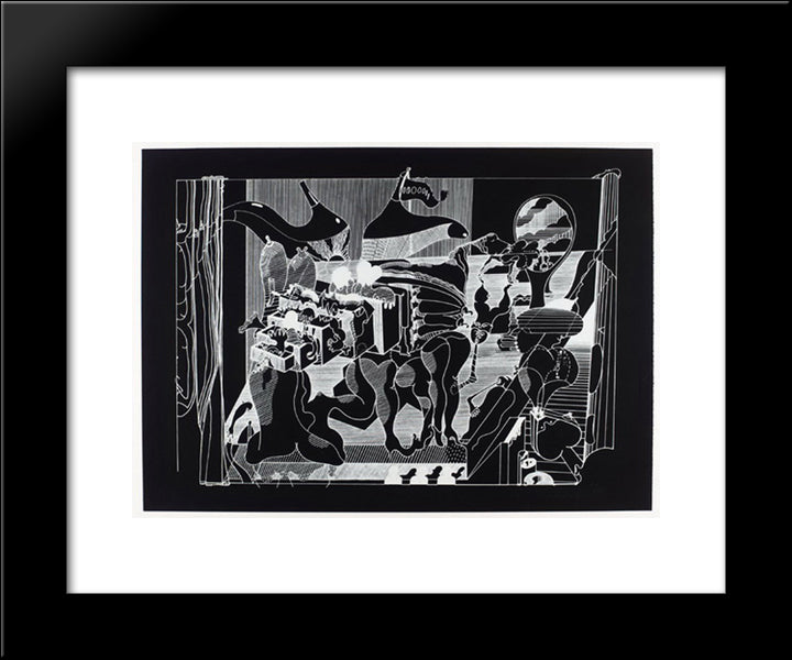 Small Theatre 20x24 Black Modern Wood Framed Art Print Poster by Roth, Dieter