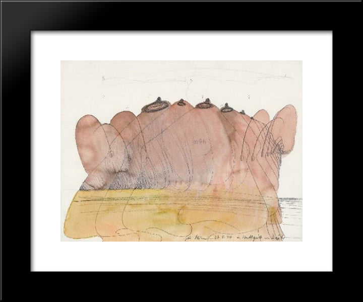 Untitled 20x24 Black Modern Wood Framed Art Print Poster by Roth, Dieter