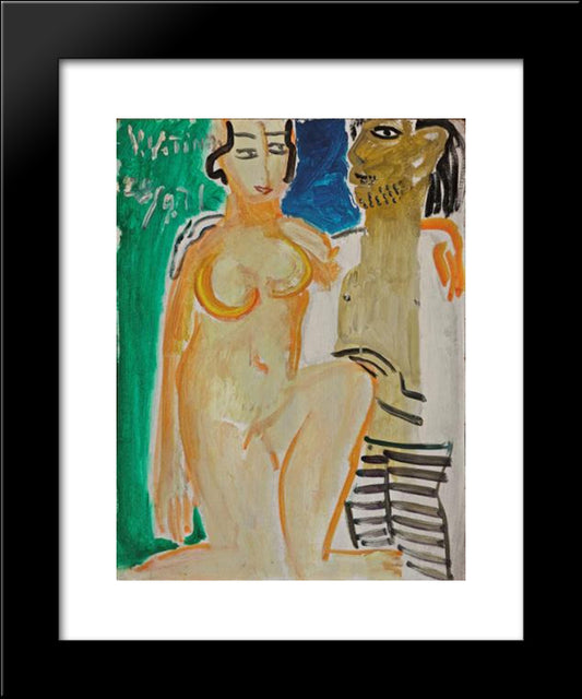 An Artist And His Model 20x24 Black Modern Wood Framed Art Print Poster by Yanyong, Ding