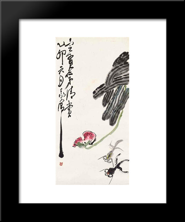 Goldfish 20x24 Black Modern Wood Framed Art Print Poster by Yanyong, Ding