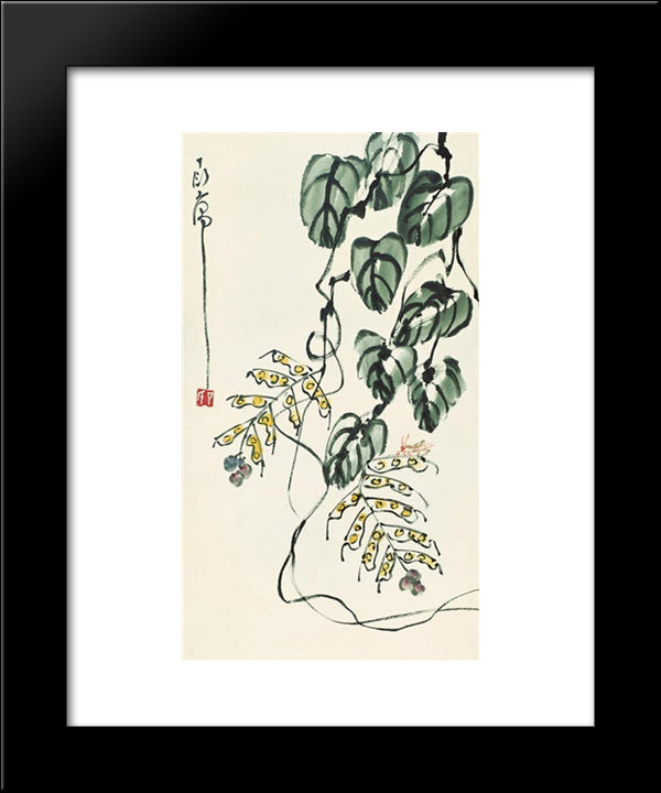 Grass And Insect 20x24 Black Modern Wood Framed Art Print Poster by Yanyong, Ding