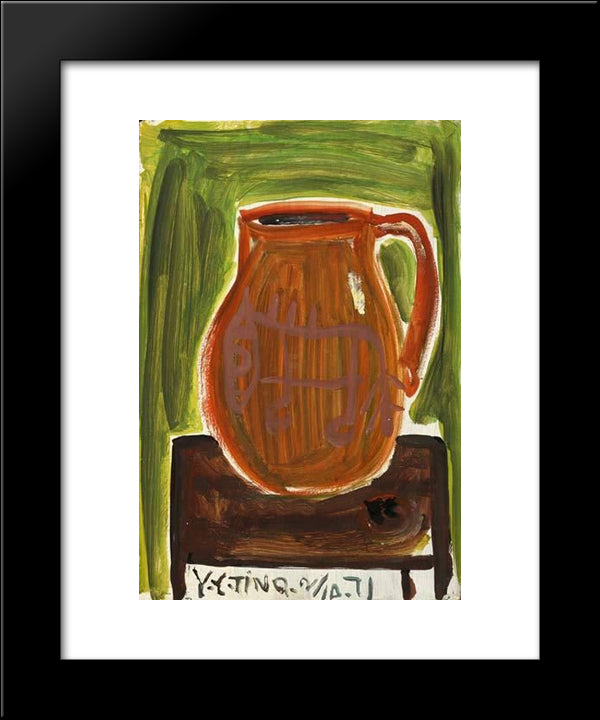 Jar On The Table 20x24 Black Modern Wood Framed Art Print Poster by Yanyong, Ding