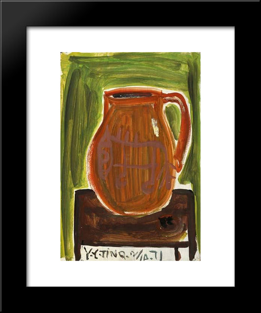 Jar On The Table 20x24 Black Modern Wood Framed Art Print Poster by Yanyong, Ding