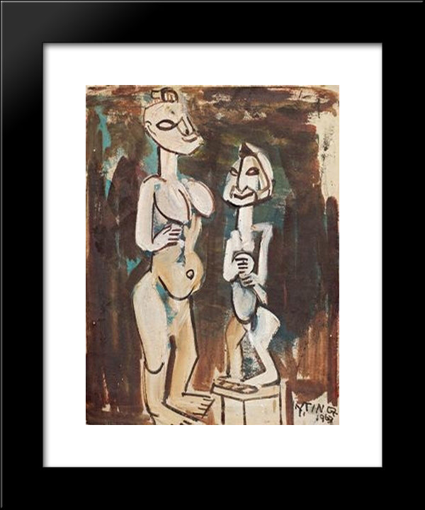 Nudes 20x24 Black Modern Wood Framed Art Print Poster by Yanyong, Ding