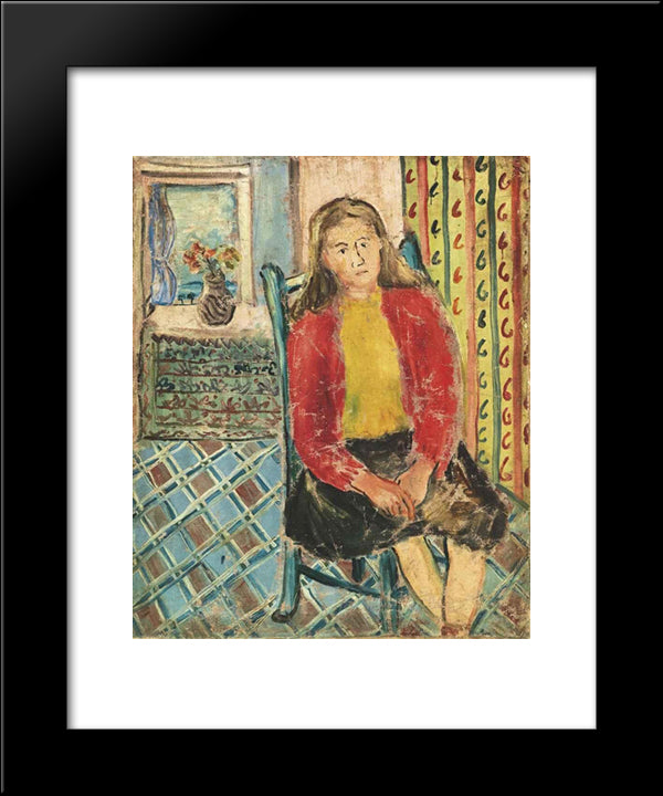 Portrait Of A Lady 20x24 Black Modern Wood Framed Art Print Poster by Yanyong, Ding