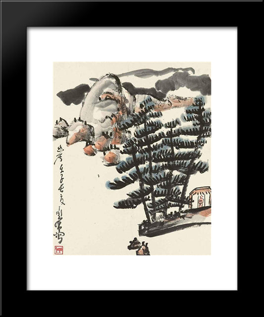 Tranquility In The Forest 20x24 Black Modern Wood Framed Art Print Poster by Yanyong, Ding