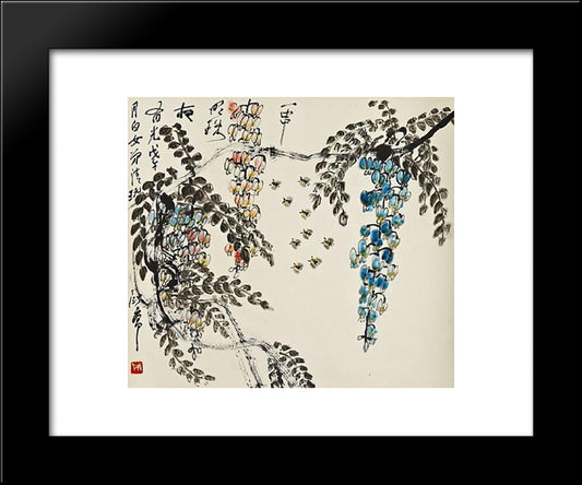 Wisteria 20x24 Black Modern Wood Framed Art Print Poster by Yanyong, Ding