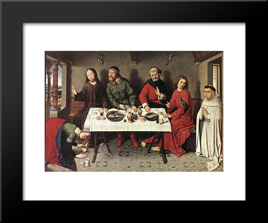 Christ In The House Of Simon 20x24 Black Modern Wood Framed Art Print Poster by Bouts, Dirck