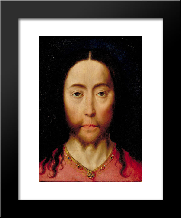 Head Of Christ 20x24 Black Modern Wood Framed Art Print Poster by Bouts, Dirck