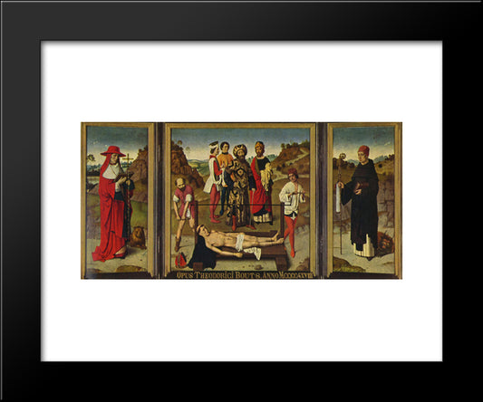 Martyrdom Of Saint Erasmus 20x24 Black Modern Wood Framed Art Print Poster by Bouts, Dirck