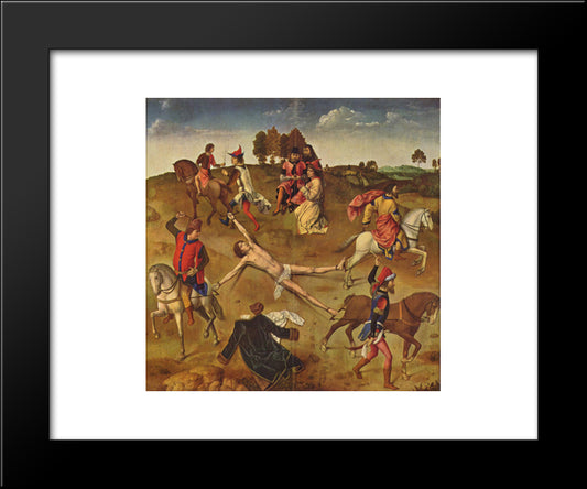Martyrdom Of St. Hippolytus - The Central Panel From St. Hippolytus Triptych 20x24 Black Modern Wood Framed Art Print Poster by Bouts, Dirck