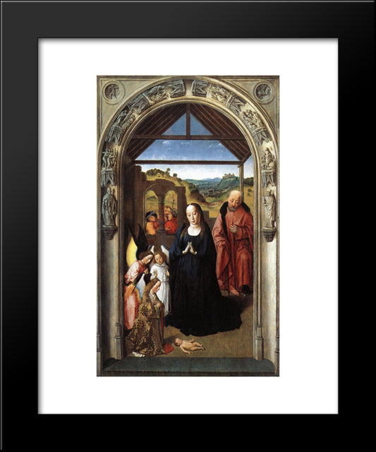 Nativity (Polyptych Of The Virgin, The Wing) 20x24 Black Modern Wood Framed Art Print Poster by Bouts, Dirck