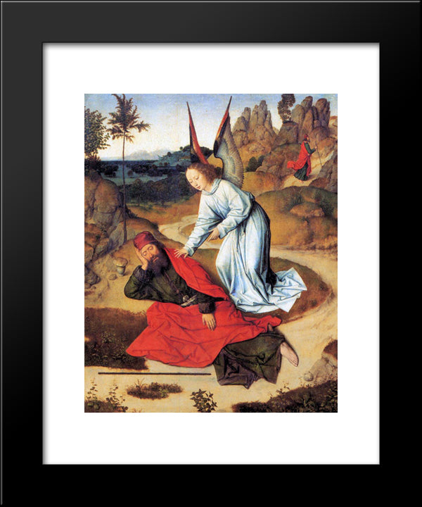 Prophet Elijah In The Desert - From The Winged Altar In St. Peter In Leuven 20x24 Black Modern Wood Framed Art Print Poster by Bouts, Dirck