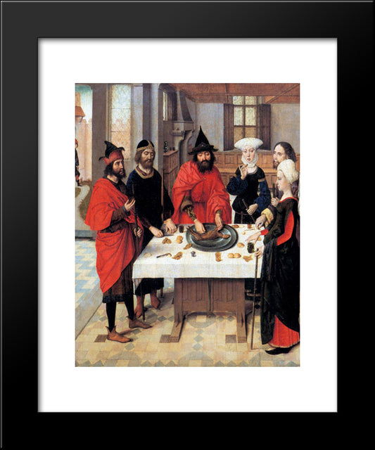 The Feast Of The Passover - From The Winged Altar In St. Peter In Leuven 20x24 Black Modern Wood Framed Art Print Poster by Bouts, Dirck