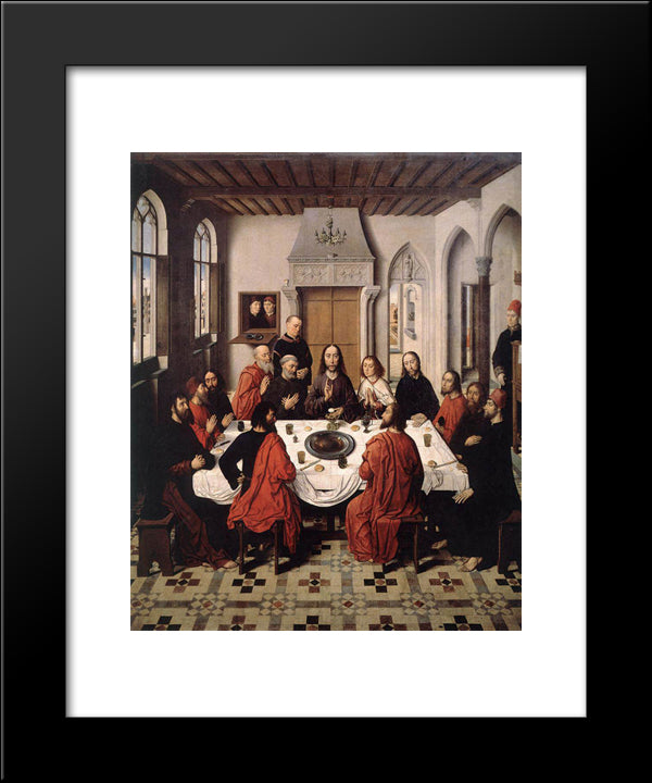 The Last Supper - From The Winged Altar In St. Peter In Leuven 20x24 Black Modern Wood Framed Art Print Poster by Bouts, Dirck