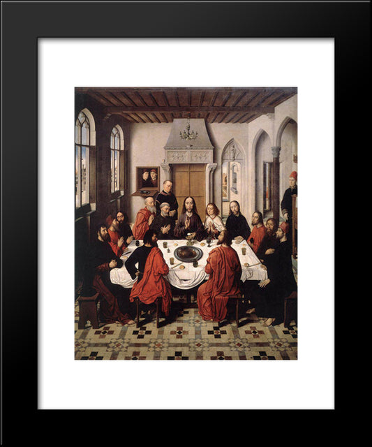 The Last Supper - From The Winged Altar In St. Peter In Leuven 20x24 Black Modern Wood Framed Art Print Poster by Bouts, Dirck